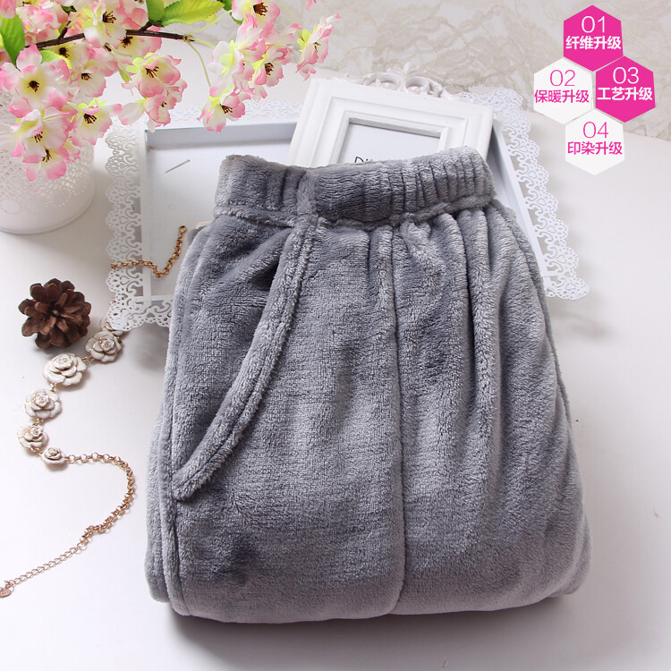 Női flanel alvó alsónadrág Téli meleg pizsama nadrág Rózsaszín mintás nadrág Női hálóruha Alkalmi puha otthoni nadrág Hálóruha