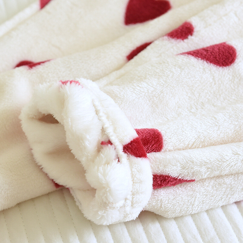 Koralų vilnos kelių spalvų margintos moteriškos miegui skirtos kelnės rudeniui ir žiemai šiltai pastorintos namų drabužių pižamos kelnės