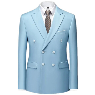 2024. Modni novi muški ležerni butik jednobojni kaput od odijela / uski kroj Visokokvalitetna poslovna vjenčanica sa jaknom za mladoženje