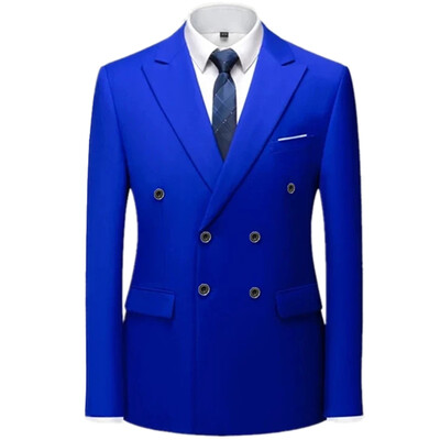 2024. Modni novi muški ležerni butik jednobojni kaput od odijela / uski kroj Visokokvalitetna poslovna vjenčanica sa jaknom za mladoženje