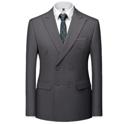 2024. Modni novi muški ležerni butik jednobojni kaput od odijela / uski kroj Visokokvalitetna poslovna vjenčanica sa jaknom za mladoženje