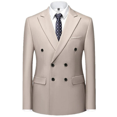 2024. Modni novi muški ležerni butik jednobojni kaput od odijela / uski kroj Visokokvalitetna poslovna vjenčanica sa jaknom za mladoženje