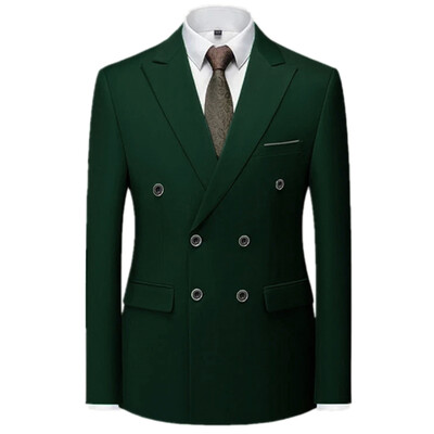 2024. Modni novi muški ležerni butik jednobojni kaput od odijela / uski kroj Visokokvalitetna poslovna vjenčanica sa jaknom za mladoženje