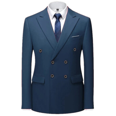 2024. Modni novi muški ležerni butik jednobojni kaput od odijela / uski kroj Visokokvalitetna poslovna vjenčanica sa jaknom za mladoženje