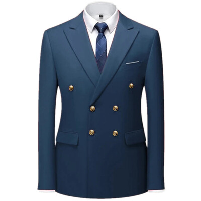 2024. Modni novi muški ležerni butik jednobojni kaput od odijela / uski kroj Visokokvalitetna poslovna vjenčanica sa jaknom za mladoženje