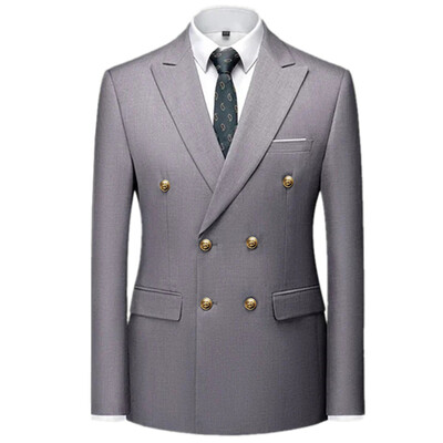 2024. Modni novi muški ležerni butik jednobojni kaput od odijela / uski kroj Visokokvalitetna poslovna vjenčanica sa jaknom za mladoženje