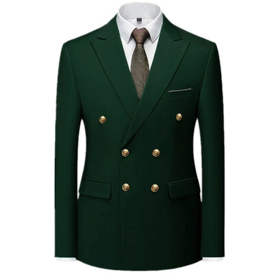 2024. Modni novi muški ležerni butik jednobojni kaput od odijela / uski kroj Visokokvalitetna poslovna vjenčanica sa jaknom za mladoženje