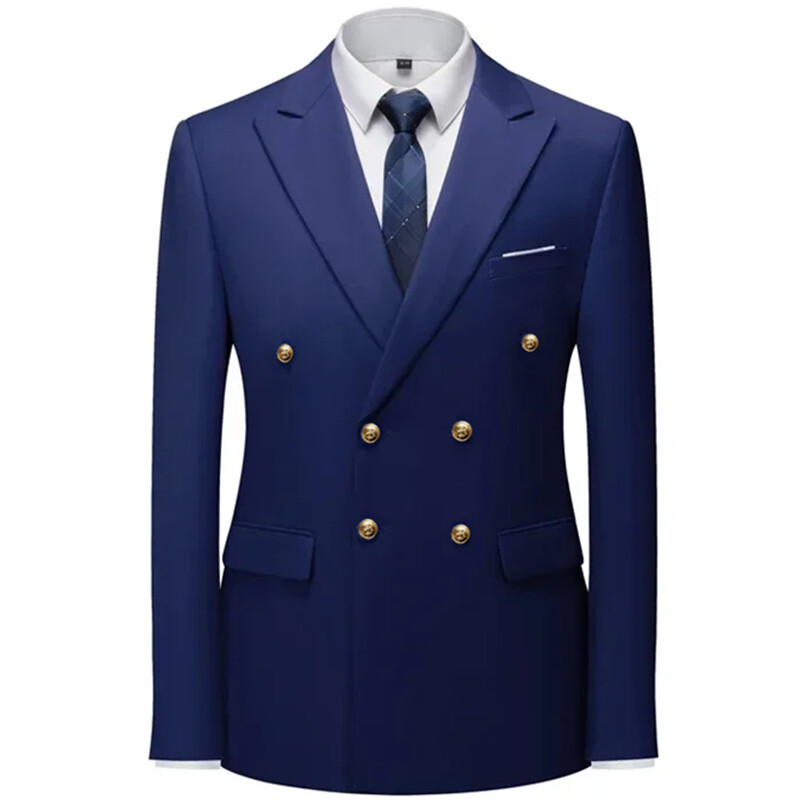 2024. Modni novi muški ležerni butik jednobojni kaput od odijela / uski kroj Visokokvalitetna poslovna vjenčanica sa jaknom za mladoženje