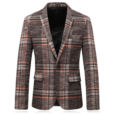 Pánske zimné sako 2023, nové, luxusné, biznis, britský štýl, slim fit, hrubé, slim fit, / Pánska móda, vysoko kvalitné sako / kabát