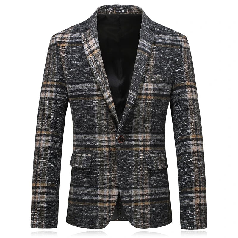 Pánske zimné sako 2023, nové, luxusné, biznis, britský štýl, slim fit, hrubé, slim fit, / Pánska móda, vysoko kvalitné sako / kabát