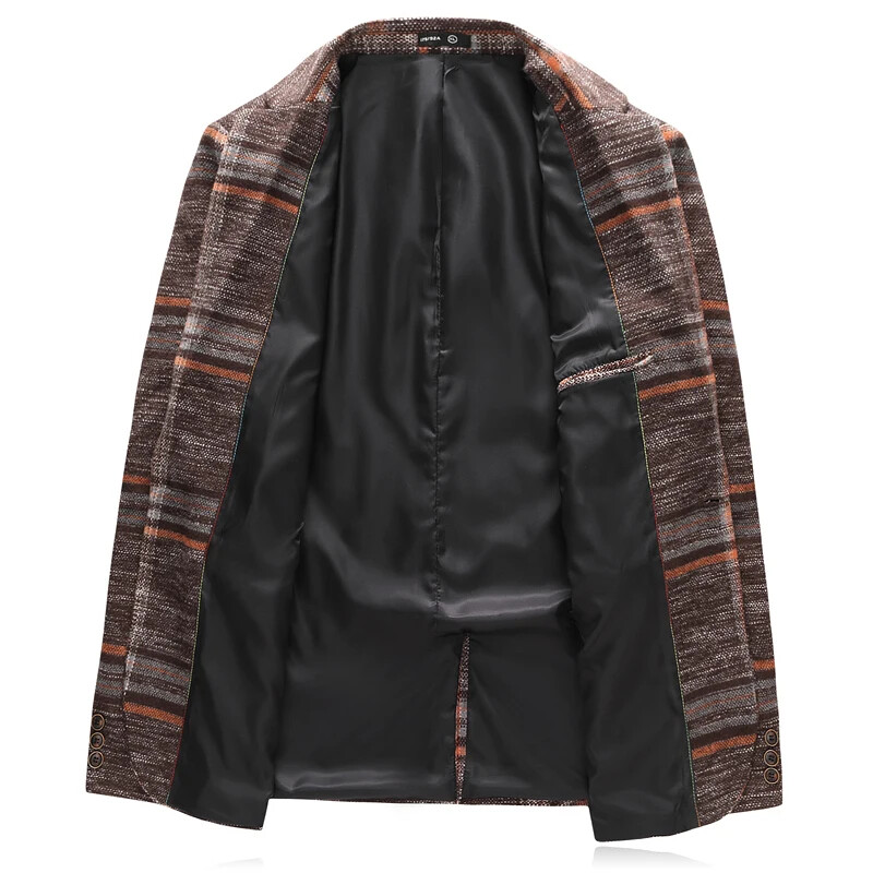 Pánske zimné sako 2023, nové, luxusné, biznis, britský štýl, slim fit, hrubé, slim fit, / Pánska móda, vysoko kvalitné sako / kabát