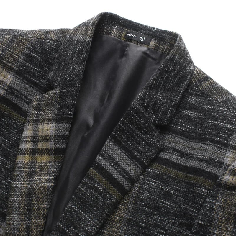 Pánske zimné sako 2023, nové, luxusné, biznis, britský štýl, slim fit, hrubé, slim fit, / Pánska móda, vysoko kvalitné sako / kabát