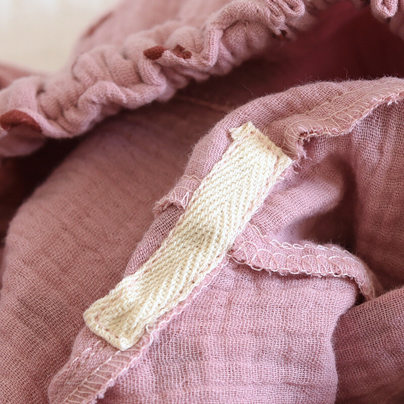 Pamut pizsama nadrág női szerelem mintás nadrág kétrétegű géz Otthoni nadrág alkalmi egyszerű női hálónadrág bő fűzős