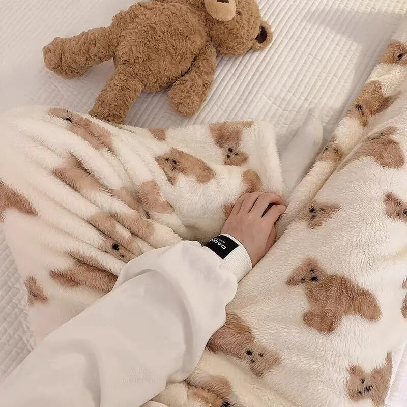 Dámske pyžamové nohavice s kresleným medvedíkom, nadýchané, teplé, hrubé, na spanie, nohavice, pyžamové nohavice, vianočné kawaii flanelové domáce oblečenie