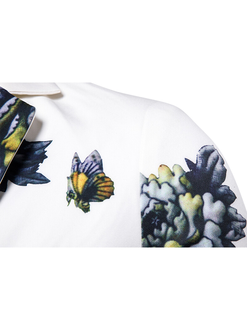 Muška jakna s cvjetnim uzorkom za 2023. Muški korejski trend Streetwear Hip Hop ležerno odijelo Muški uski sakoi Masculino Homme kaput