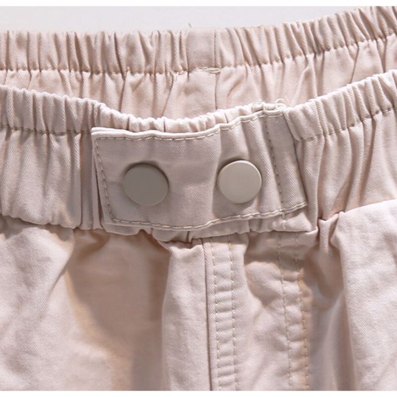 2024 Nou, simplu, ocazional, versatil, noua vară, culoare solidă, pentru femei, cu talie înaltă, elastică, la modă, cu buzunar largi, pantaloni Harlan de 9 inci