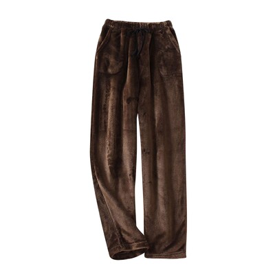 Didelio dydžio unisex miegui skirtos apatinės kelnės moterims ir vyrams žieminės flanelinės šiltos, patogios kelnės laisvos storio miegui minkštos pižamos kelnės