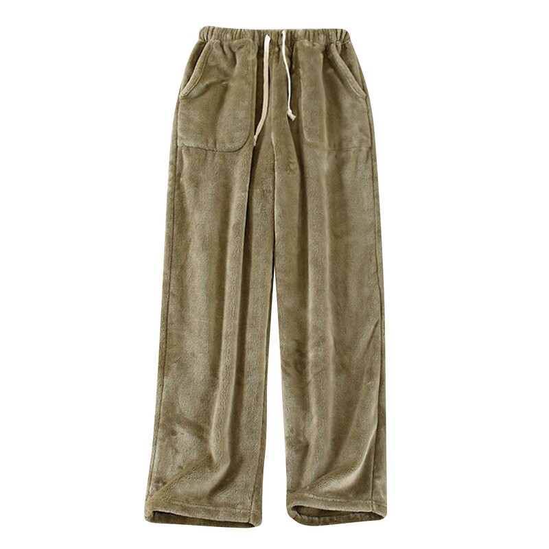 Didelio dydžio unisex miegui skirtos apatinės kelnės moterims ir vyrams žieminės flanelinės šiltos, patogios kelnės laisvos storio miegui minkštos pižamos kelnės