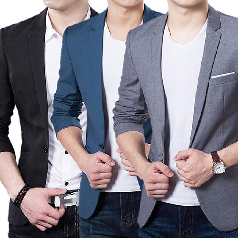 Ανδρικά Blazers Slim Φθινοπωρινό κοστούμι Blazer Business Formal Party Ανδρικό κοστούμι με ένα κουμπί Πέτο Casual μακρυμάνικο τσέπες Top Plus Size