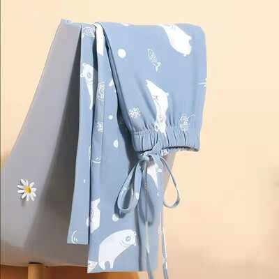 100% pamut pizsama nadrág női őszi új rajzfilm alvó alsó koreai divat alkalmi pizsama aranyos otthoni nadrág