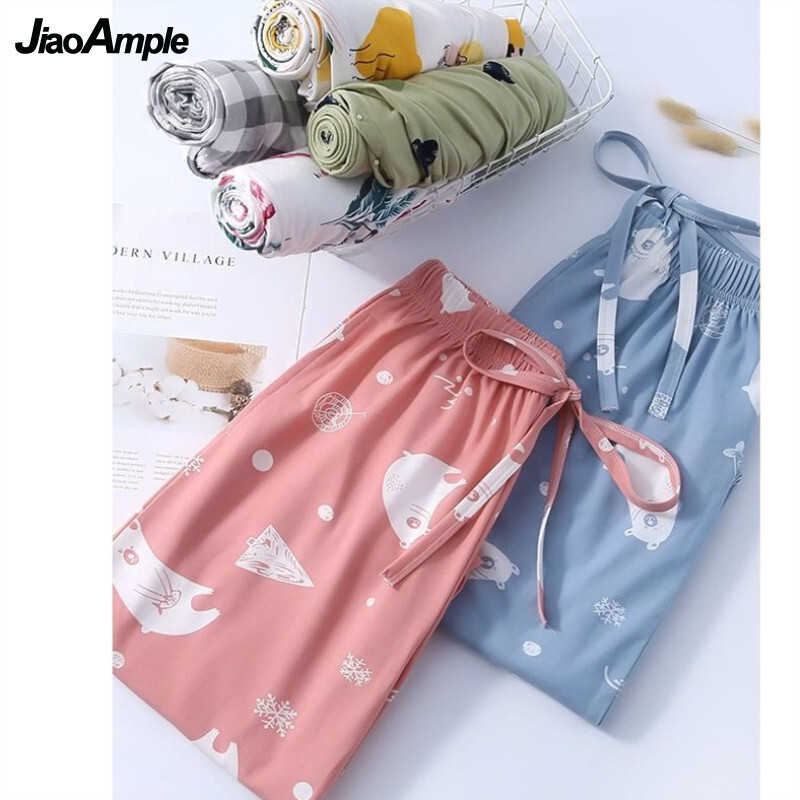 100% pamut pizsama nadrág női őszi új rajzfilm alvó alsó koreai divat alkalmi pizsama aranyos otthoni nadrág