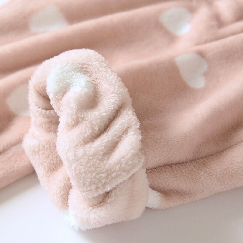 Φανέλα Ζεστή Άνετη Πιτζάμες Παντελόνι Καρδιά Εκτύπωση Χαριτωμένη Σπίτι Casual Πυτζάμες Γυναικείες Παχύρες Θερμικές Χειμερινές Χαλαρές Παντελόνες