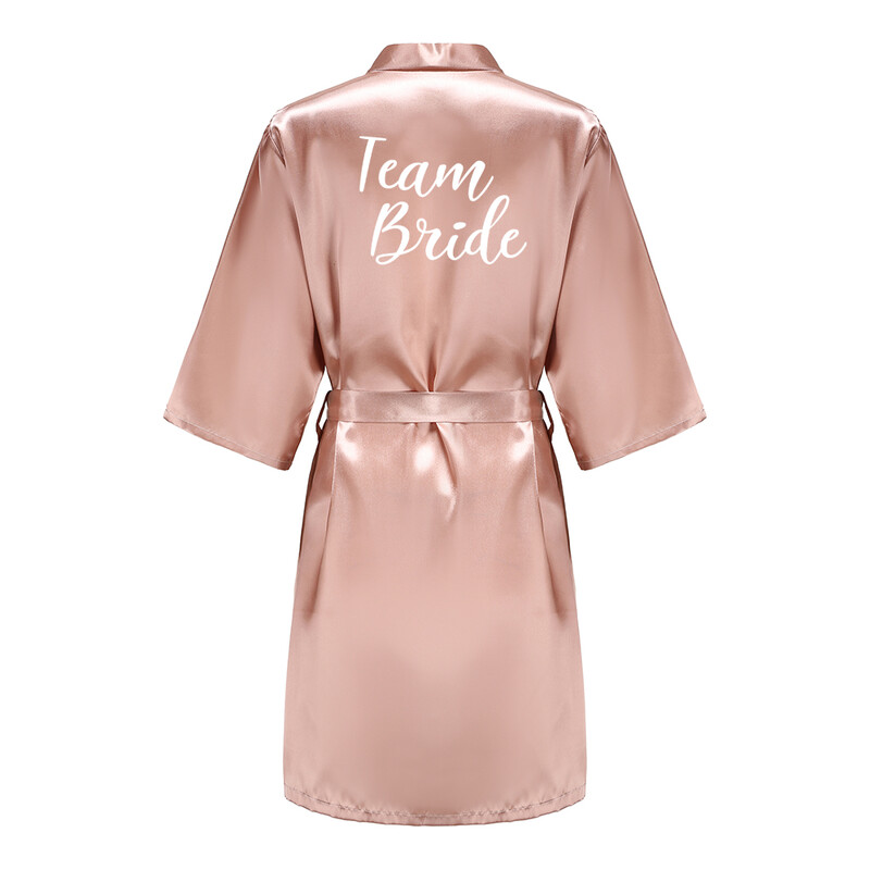 Nuntă Mireasa Robe de domnișoară de onoare pentru femei Cadouri de petrecere de mireasă Rochie de echipă Rochie de satin de mătase Lenjerie de noapte Kimono Halat de baie sexy de vară