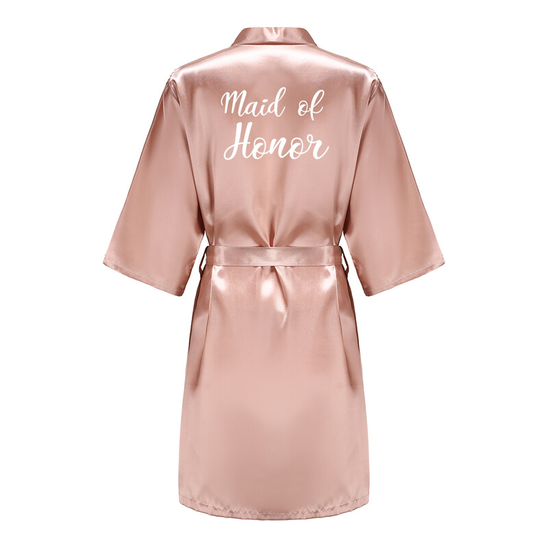 Nuntă Mireasa Robe de domnișoară de onoare pentru femei Cadouri de petrecere de mireasă Rochie de echipă Rochie de satin de mătase Lenjerie de noapte Kimono Halat de baie sexy de vară