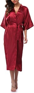 Σέξι εσώρουχα, κλασικό νυχτικό, γυναικεία μακρύ ρόμπα κιμονό σατέν μπουρνούζι S-XXXL με ζώνη