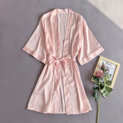 Zaļš naktskrekls vienkrāsains kimono dāmas elegants peldmētelis satīna mājas apģērbs kāzu kāzu dāvana guļamveļa Seksīga intīma apakšveļa