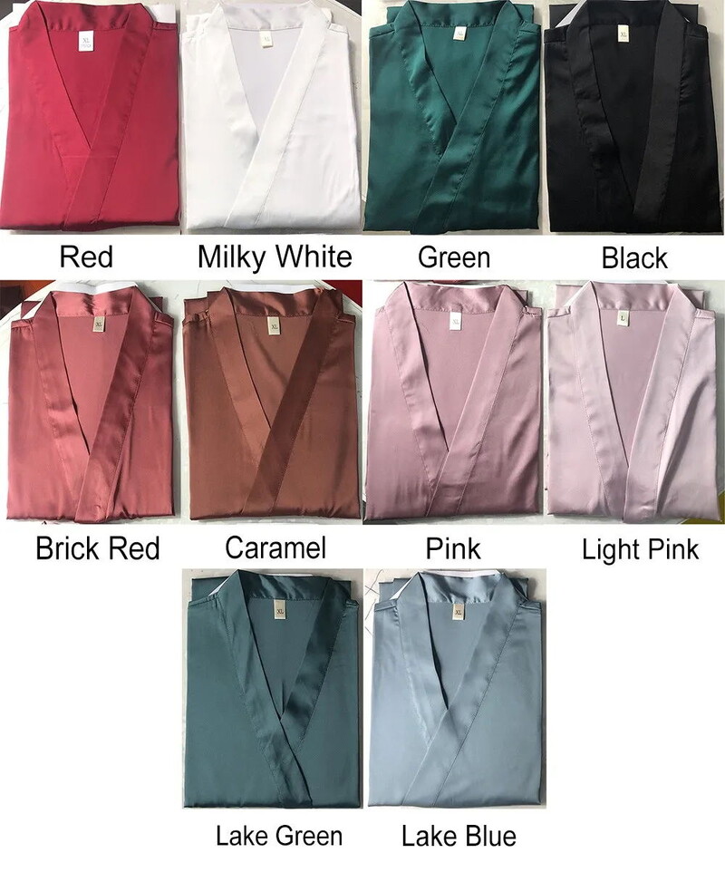 Női szatén köntös Rózsaszín menyasszonyi menyasszonyi ruha Laza alkalmi kimonó fürdőköpeny nyári hálóing Szexi hálóruha Nappaliruha