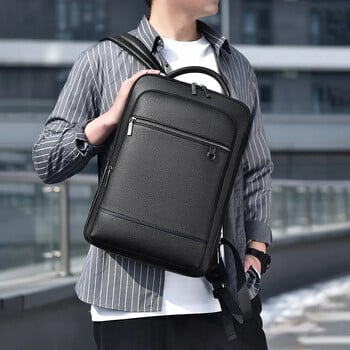 Executive Backpack Ανδρικά PU Δερμάτινη τσάντα φόρτισης USB Χαρτοφύλακας γραφείου Travel Laptop Office Business Shoulder Pack Πλάτη Αρσενικό