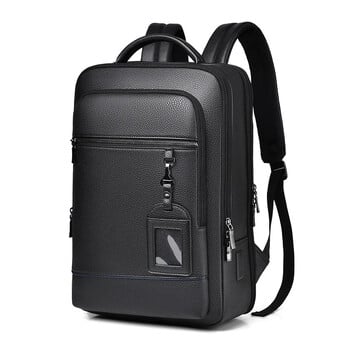 Executive Backpack Ανδρικά PU Δερμάτινη τσάντα φόρτισης USB Χαρτοφύλακας γραφείου Travel Laptop Office Business Shoulder Pack Πλάτη Αρσενικό