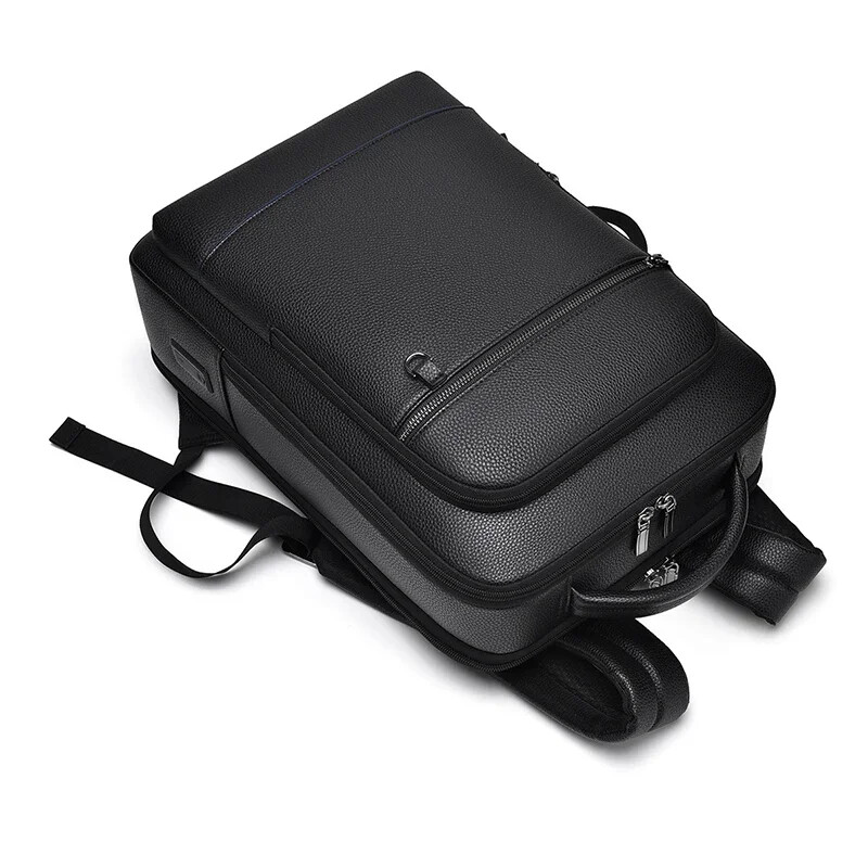 Pánsky manažérsky batoh z PU kože, aktovka s USB nabíjaním, kancelária, cestovanie, notebook, kancelária, obchodný batoh cez rameno