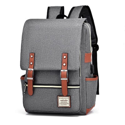 Vintažinė nešiojamojo kompiuterio kuprinė Vyriški drobiniai krepšiai Vyriški Kelioniniai Laisvalaikio Kuprinės Retro laisvalaikio krepšiai Mokykliniai krepšiai paaugliams Mokyklinė atvira dovana