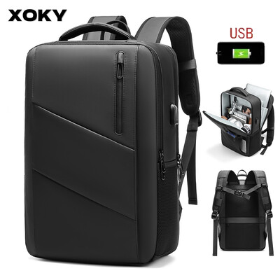 XOKY MILITARY nešiojamojo kompiuterio kuprinė vyriška kelių kišenių išplečiama kuprinė, vandeniui atspari USB mokyklinė kuprinė verslo kelioninis krepšys 2101