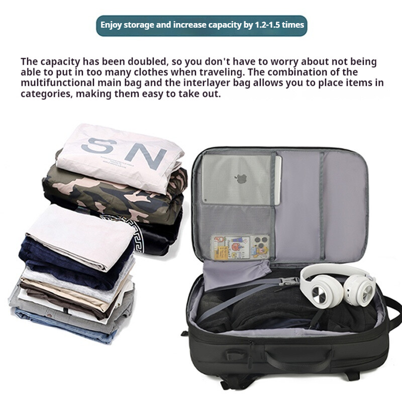 Rucsac de călătorie XOKY Rucsac de afaceri pentru bărbați Rucsac de școală, extensibil USB, de capacitate mare, pentru laptop, rucsac de modă mochaila