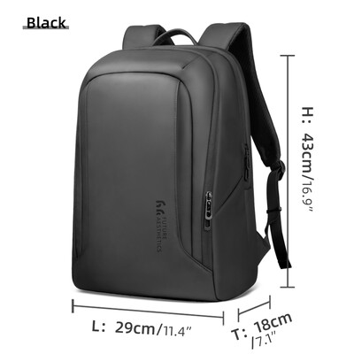 Heroic Knight minimalista férfi hátizsák üzleti vízálló munkahelyi hátizsák klasszikus fekete 15,6 hüvelykes laptop hátizsák napi ingázáshoz