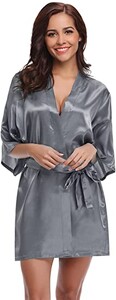 Satīna halāts Sieviešu intīmā apakšveļa naktsveļa Zīdaini līgavas kāzu dāvana gadījuma kimono peldmētelis kleita naktskrekls seksīgs naktsveļa