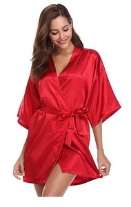 Satīna halāts Sieviešu intīmā apakšveļa naktsveļa Zīdaini līgavas kāzu dāvana gadījuma kimono peldmētelis kleita naktskrekls seksīgs naktsveļa