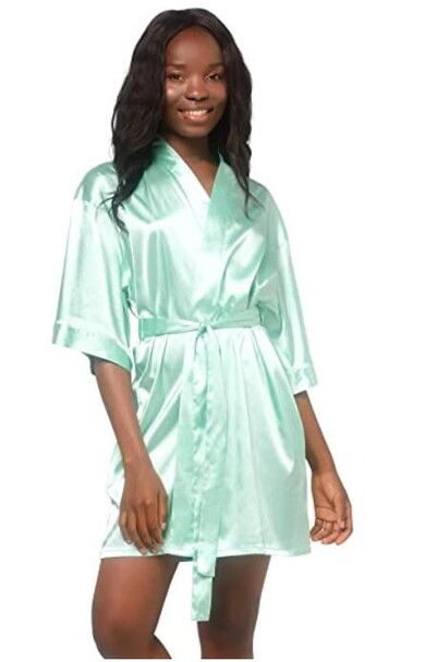 Satīna halāts Sieviešu intīmā apakšveļa naktsveļa Zīdaini līgavas kāzu dāvana gadījuma kimono peldmētelis kleita naktskrekls seksīgs naktsveļa