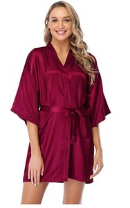 Saténový župan, dámska intímna spodná bielizeň, pyžamá, hodvábne svadobné, svadobné, ležérne kimono, župan, nočná košeľa, sexy nočné prádlo