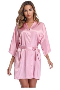 Saténový župan, dámska intímna spodná bielizeň, pyžamá, hodvábne svadobné, svadobné, ležérne kimono, župan, nočná košeľa, sexy nočné prádlo