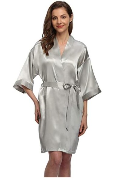 Saténový župan, dámska intímna spodná bielizeň, pyžamá, hodvábne svadobné, svadobné, ležérne kimono, župan, nočná košeľa, sexy nočné prádlo