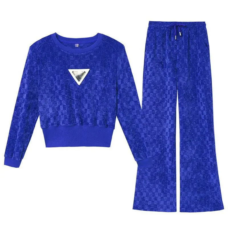 Divatos női, 2024. tavaszi ősz, új stílusú koreai nagyméretű, hosszú ujjú, széles szárú nadrág, 2 részes öltöny, stílusos ruha szett