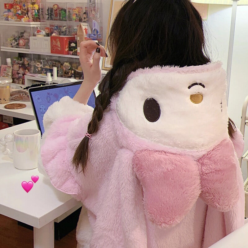 MINISO Senrio My Melody Domáce oblečenie Zimné udržiavanie tepla Korálový fleecový župan Roztomilý kreslený dospelý mäkký zahusťovací dámsky Kawaii pyžamo