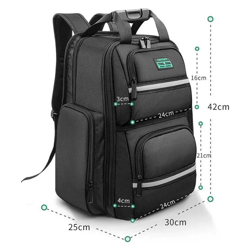 Többfunkciós váll szerszámkészlet Vászon villanyszerelő hátizsák Hordozható hardver zseb műhely Orkshop Építőipari tárolótáska