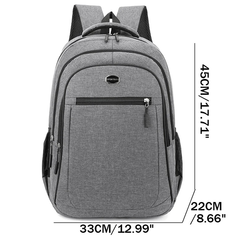 Poslovni Oxford ruksak Unisex jednobojni s više odjeljaka, lagani, vodootporan, s patentnim zatvaračem od užeta, profesionalni stil