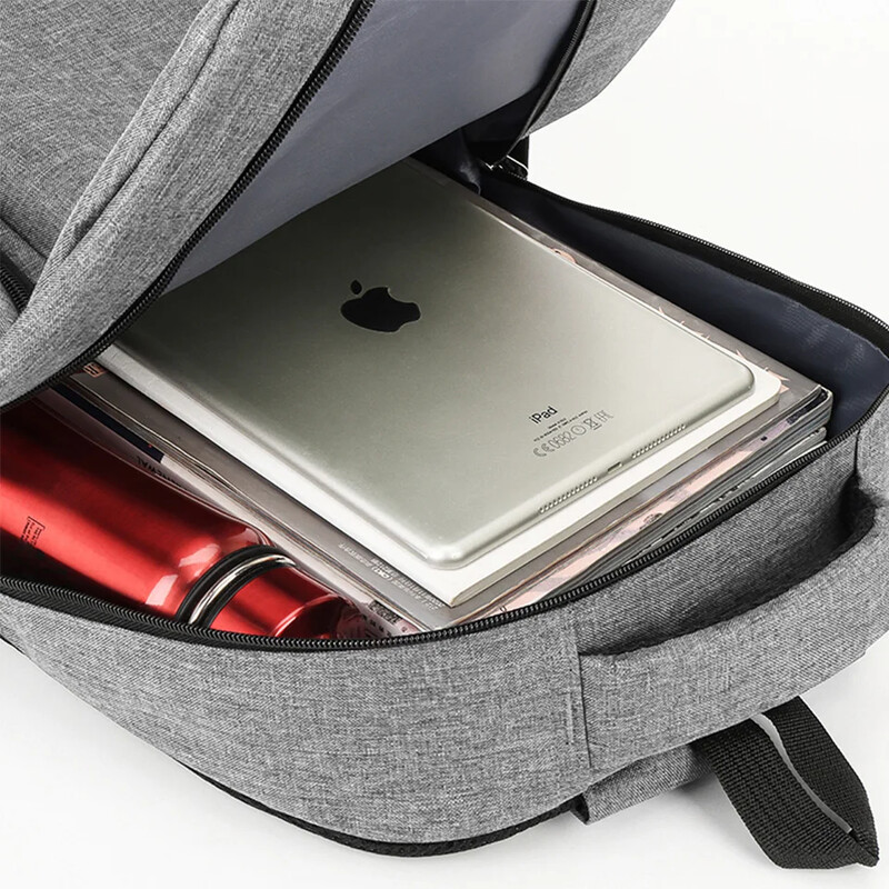 Poslovni Oxford ruksak Unisex jednobojni s više odjeljaka, lagani, vodootporan, s patentnim zatvaračem od užeta, profesionalni stil