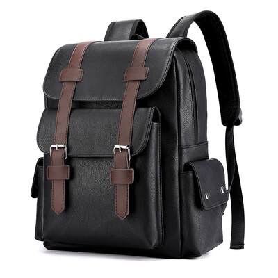 2023 Pánsky batoh z PU kože, veľký batoh na notebook, pánske mochilas, čierny školský batoh pre tínedžerov, chlapcov, hnedý Sac A Dos
